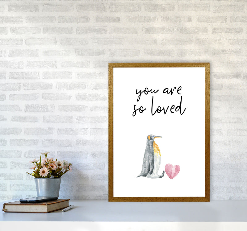 Penguin You Are So Loved Framed Nursey Wall Art Print A2 Print Only