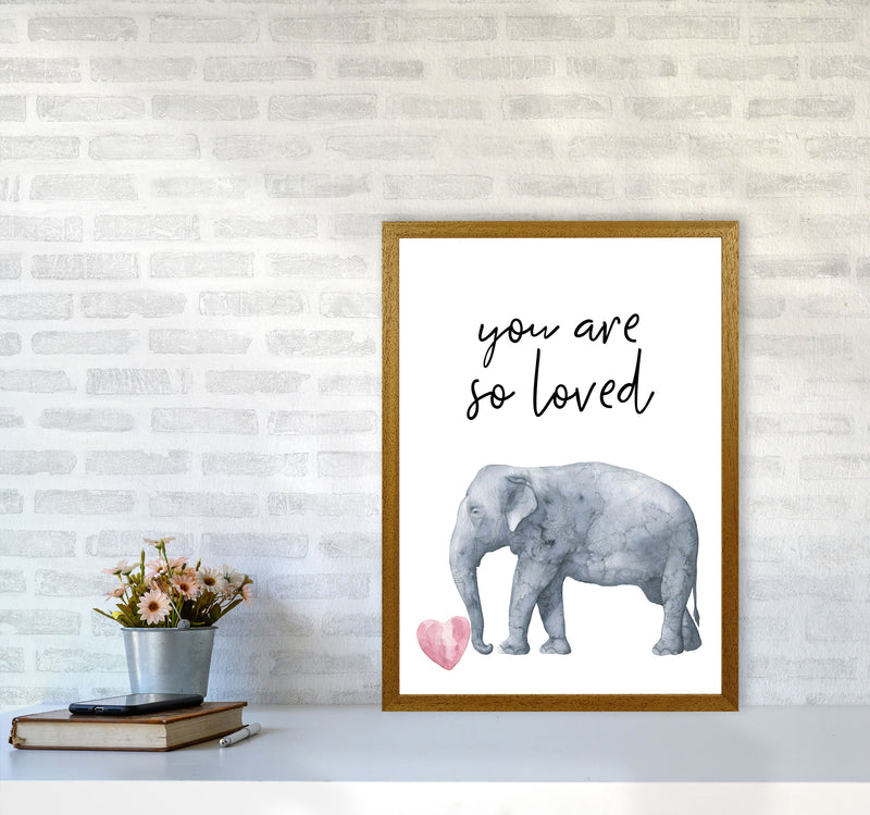 Elephant You Are So Loved Framed Nursey Wall Art Print A2 Print Only