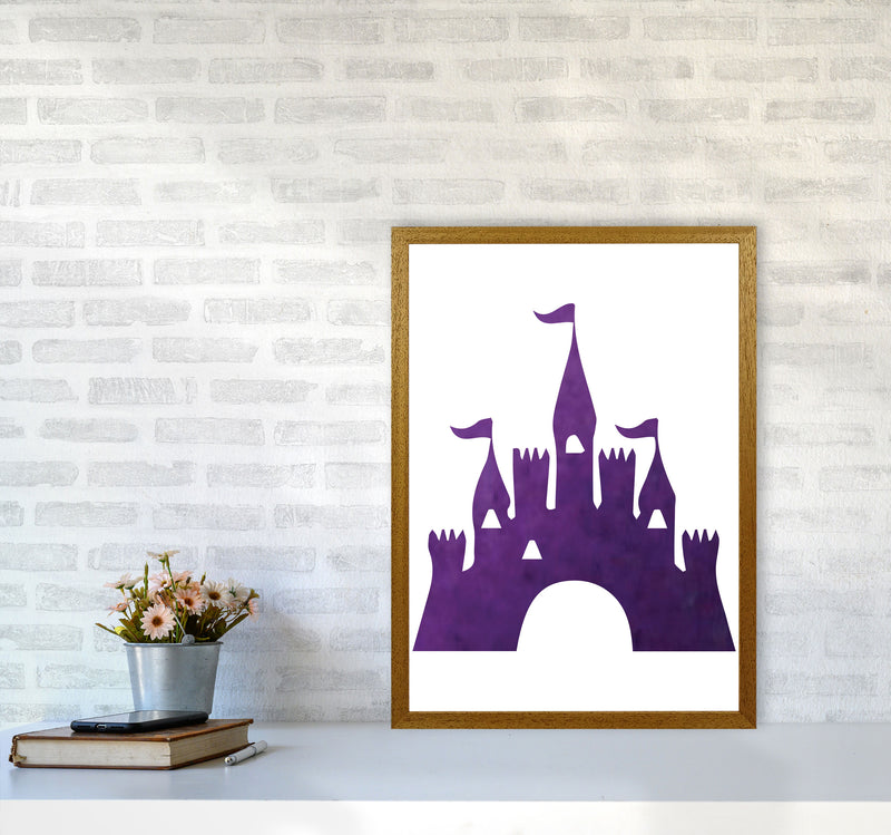 Purple Castle Watercolour Modern Print A2 Print Only