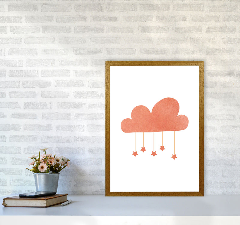 Peach Cloud Watercolour Modern Print A2 Print Only
