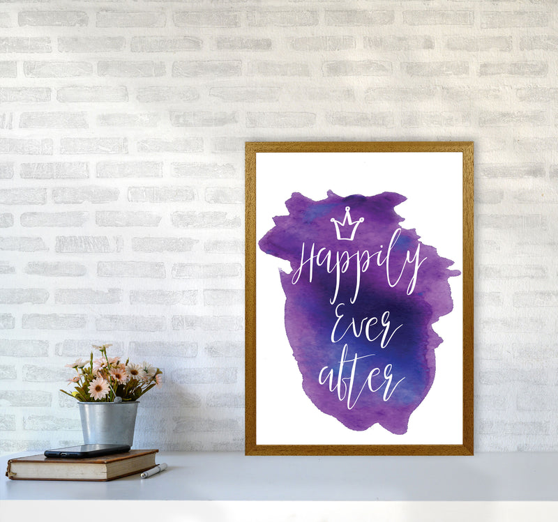 Happily Ever After Purple Watercolour Modern Print A2 Print Only