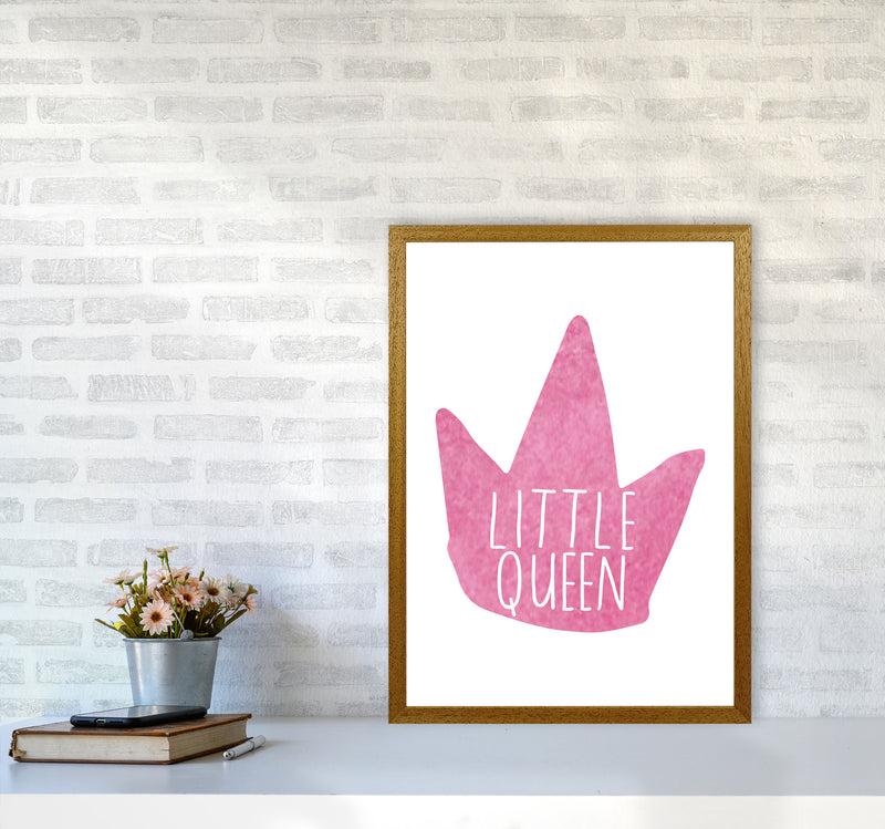 Little Queen Pink Crown Watercolour Modern Print A2 Print Only