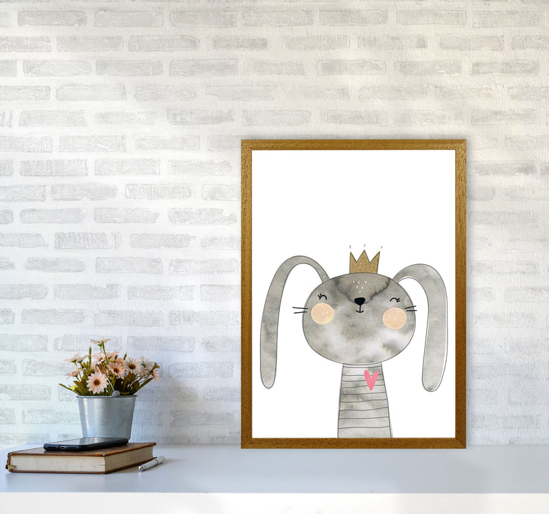 Scandi Grey Bunny Watercolour Framed Nursey Wall Art Print A2 Print Only
