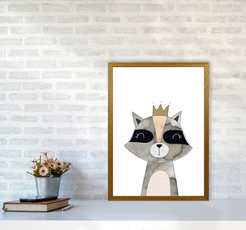 Scandi Grey Raccoon Watercolour Framed Nursey Wall Art Print A2 Print Only