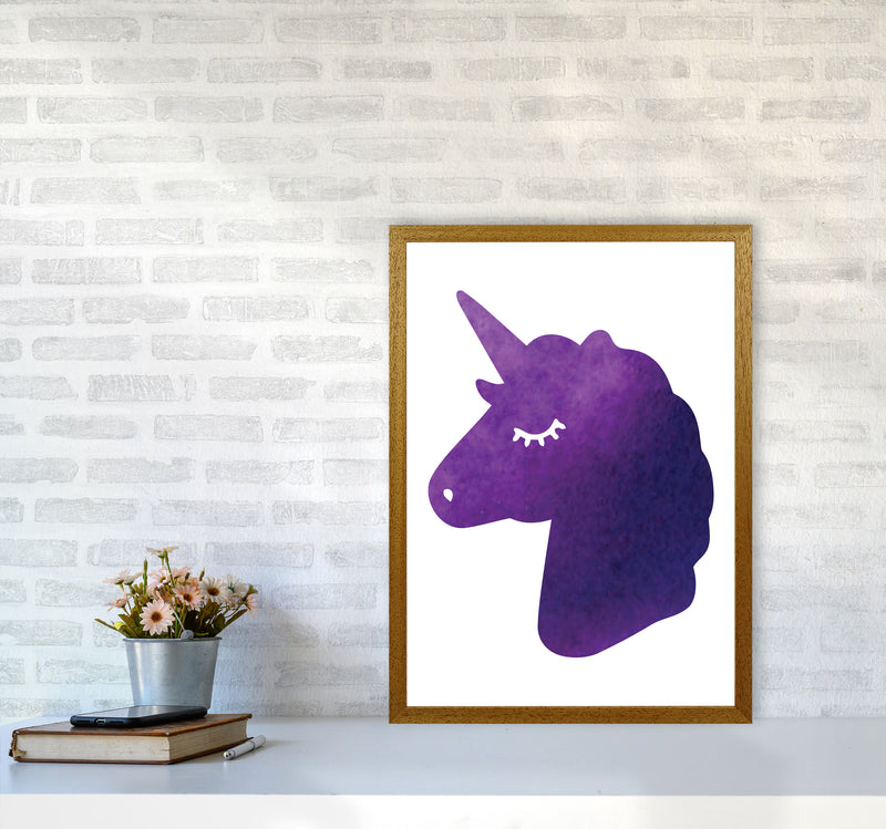 Unicorn Purple Silhouette Watercolour Modern Print A2 Print Only