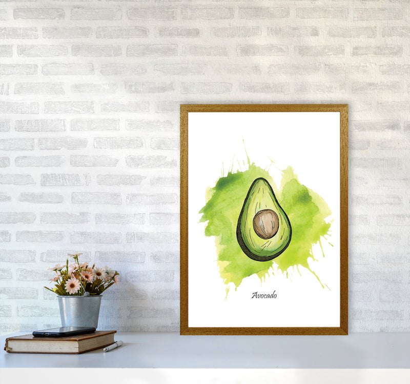 Avocado Modern Print, Framed Kitchen Wall Art A2 Print Only