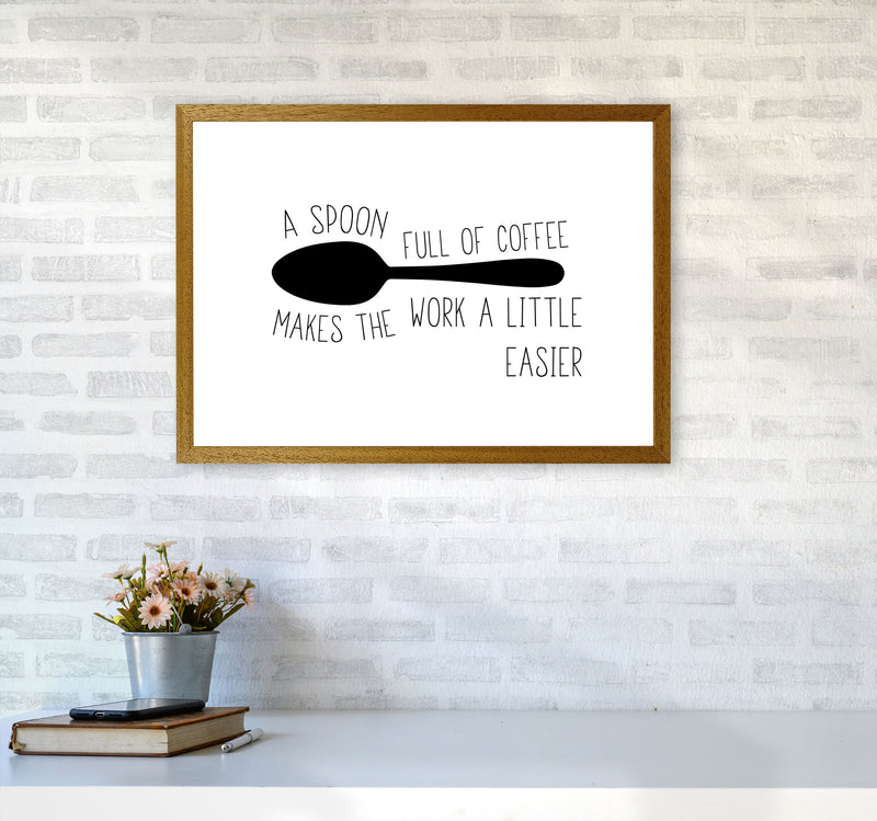 A Spoon Full Of Coffee Modern Print, Framed Kitchen Wall Art A2 Print Only