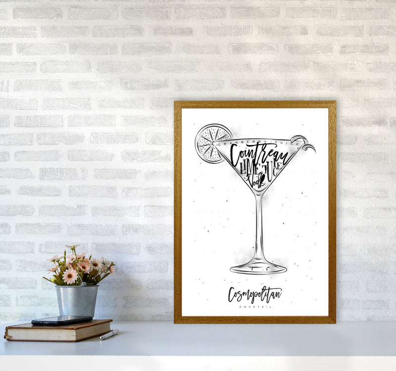 Cosmopolitan Cocktail Modern Print, Framed Kitchen Wall Art A2 Print Only