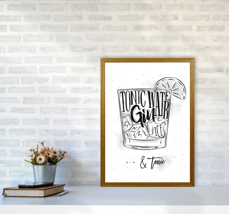 Gin And Tonic Modern Print, Framed Kitchen Wall Art A2 Print Only
