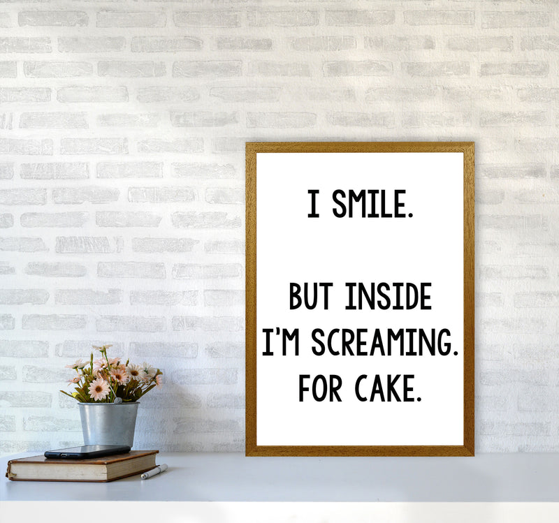 Screaming For Cake Modern Print, Framed Kitchen Wall Art A2 Print Only