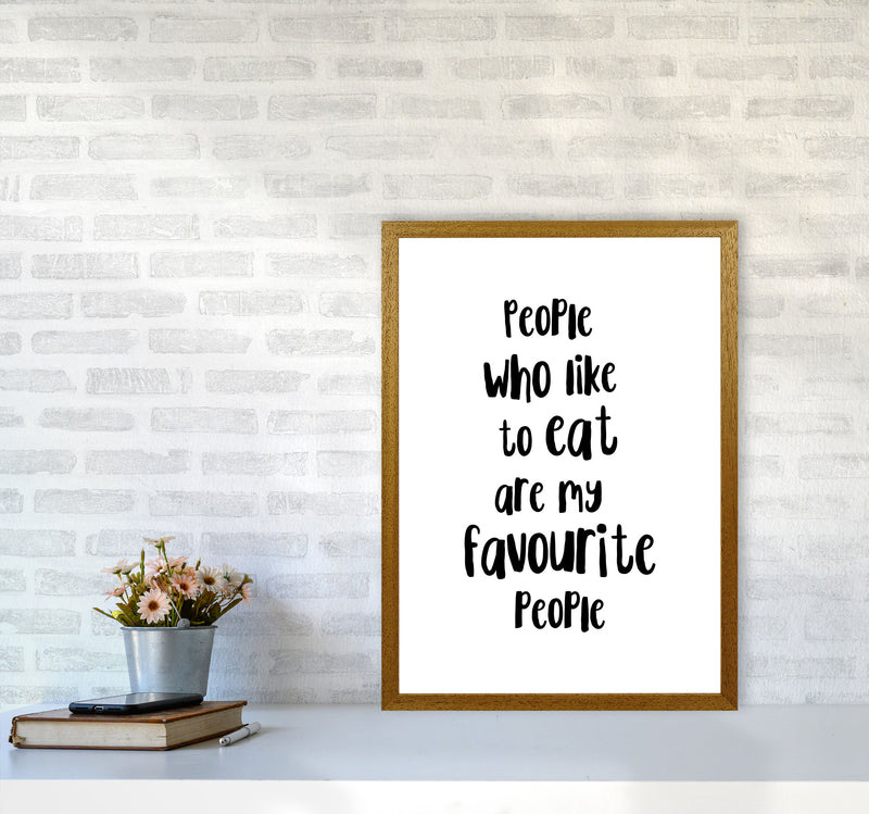 People Who Like To Eat Framed Typography Wall Art Print A2 Print Only
