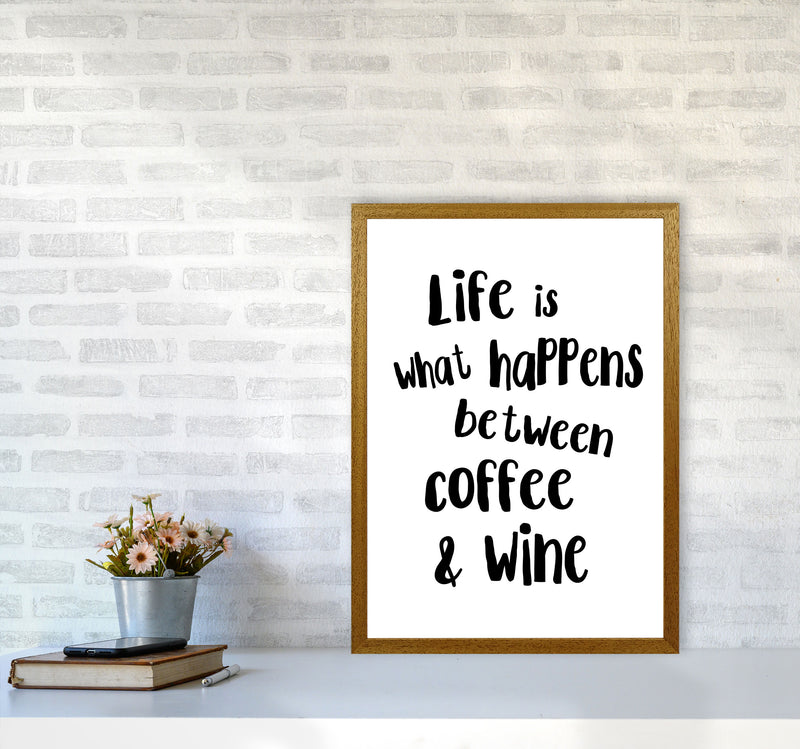 Life Is What Happens Between Coffee & Wine Modern Print, Kitchen Wall Art A2 Print Only