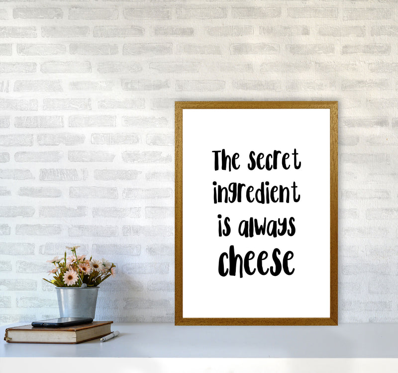 The Secret Ingredient Is Always Cheese Modern Print, Framed Kitchen Wall Art A2 Print Only