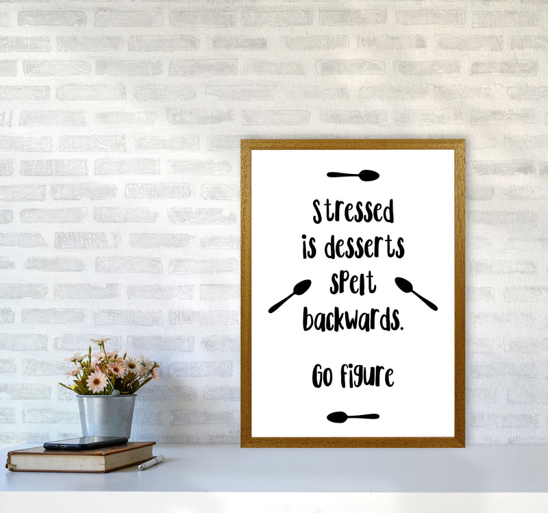 Stressed Is Desserts Spelled Backwards Modern Print, Framed Kitchen Wall Art A2 Print Only