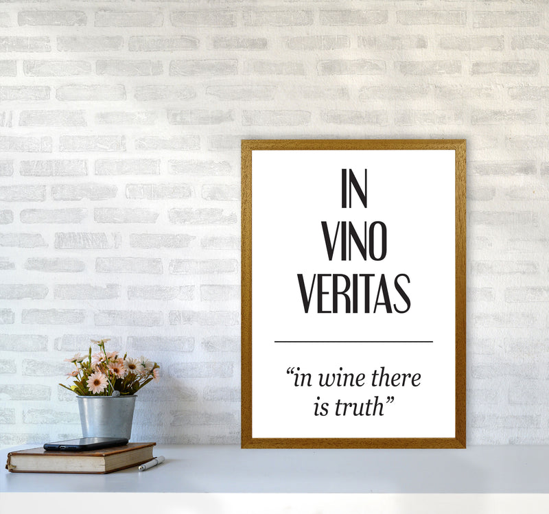 In Vino Veritas Framed Typography Wall Art Print A2 Print Only