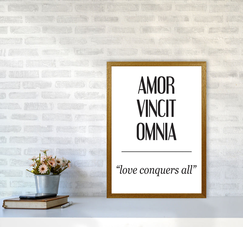 Amor Vincit Omnia Framed Typography Wall Art Print A2 Print Only
