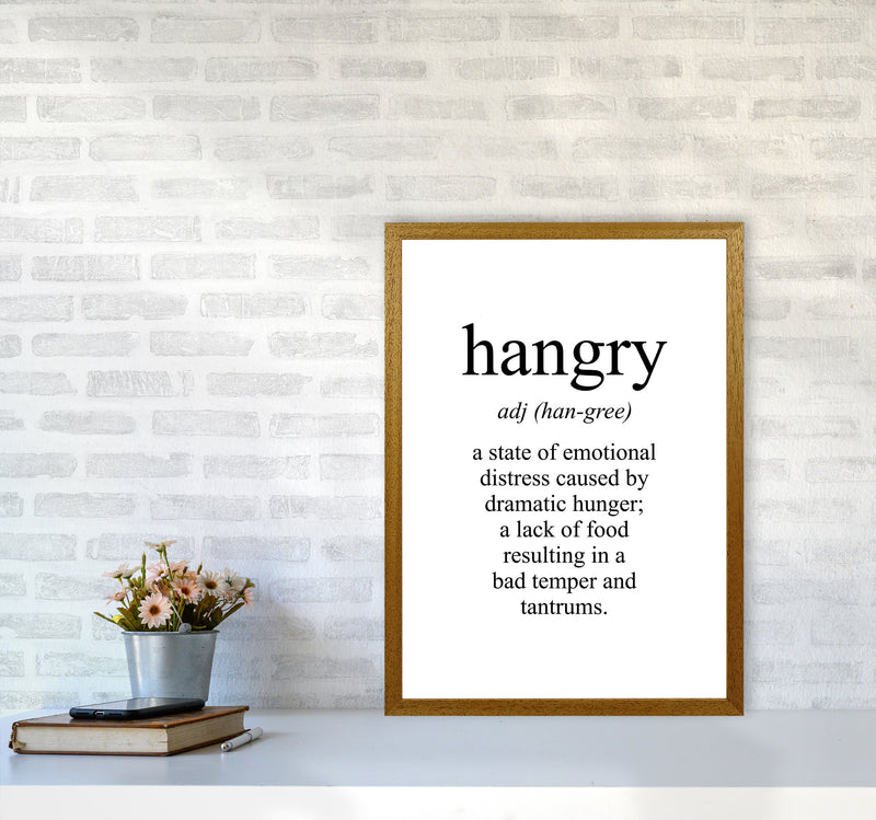 Hangry Modern Print, Framed Kitchen Wall Art A2 Print Only