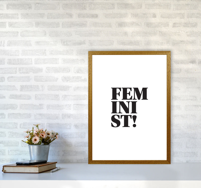Feminist! Framed Typography Wall Art Print A2 Print Only