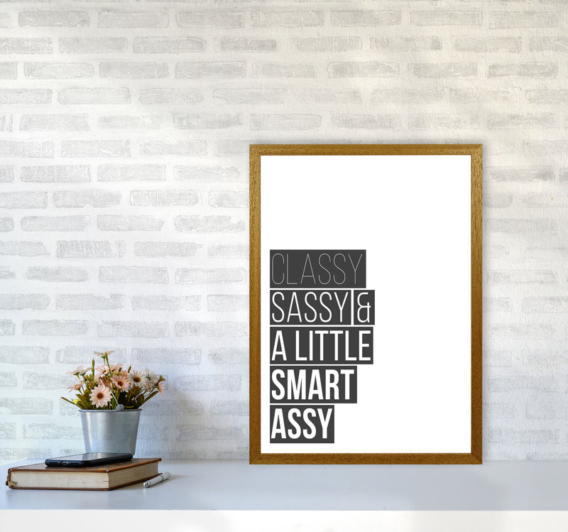 Classy Sassy & A Little Smart Assy Framed Typography Wall Art Print A2 Print Only