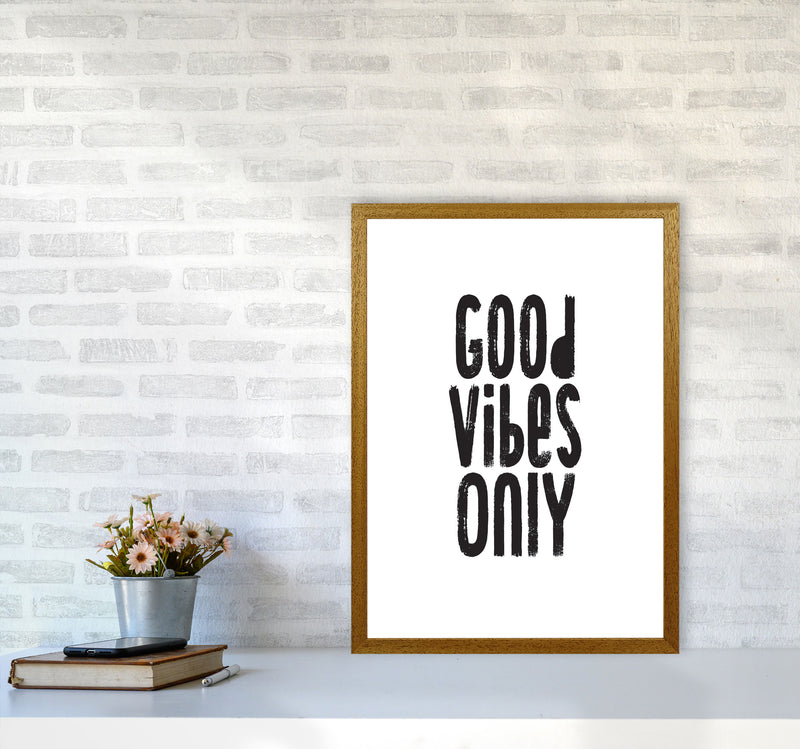 Good Vibes Only Framed Typography Wall Art Print A2 Print Only