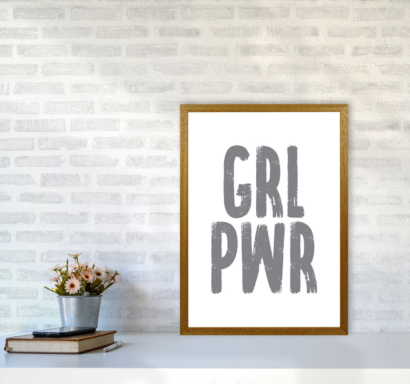 Girl Power Grey Framed Typography Wall Art Print A2 Print Only