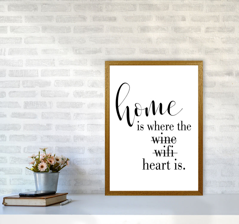 Home Is Where The Heart Is Framed Typography Wall Art Print A2 Print Only