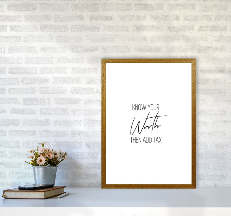 Know Your Worth Framed Typography Wall Art Print A2 Print Only