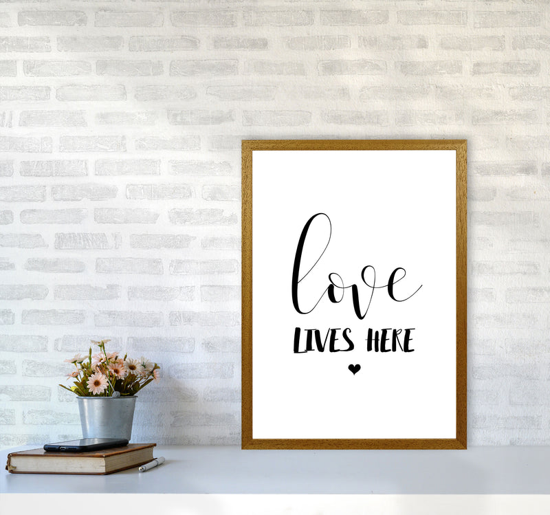 Love Lives Here Framed Typography Wall Art Print A2 Print Only