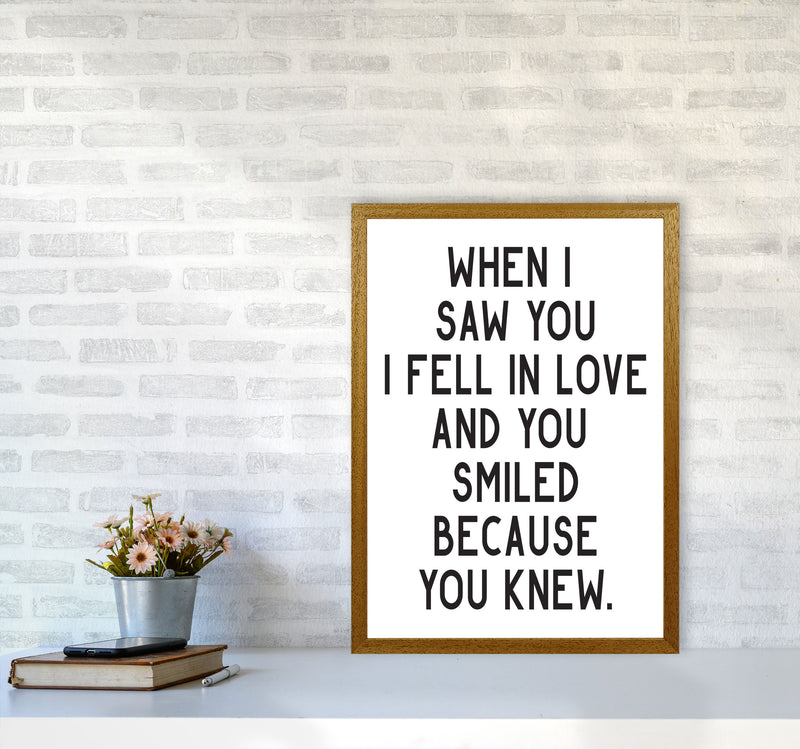 When I Saw You I Fell In Love Modern Print A2 Print Only