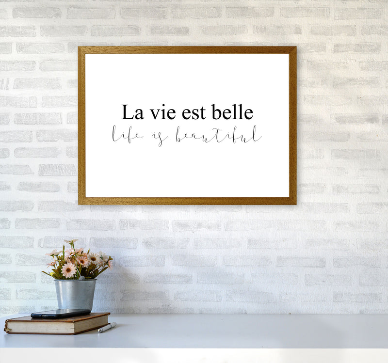 La Vie Est Belle Framed Typography Wall Art Print A2 Print Only