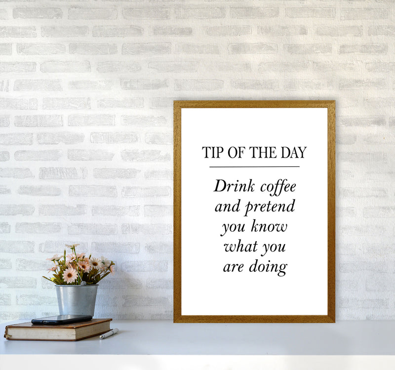 Tip Of The Day, Coffee Modern Print, Framed Kitchen Wall Art A2 Print Only