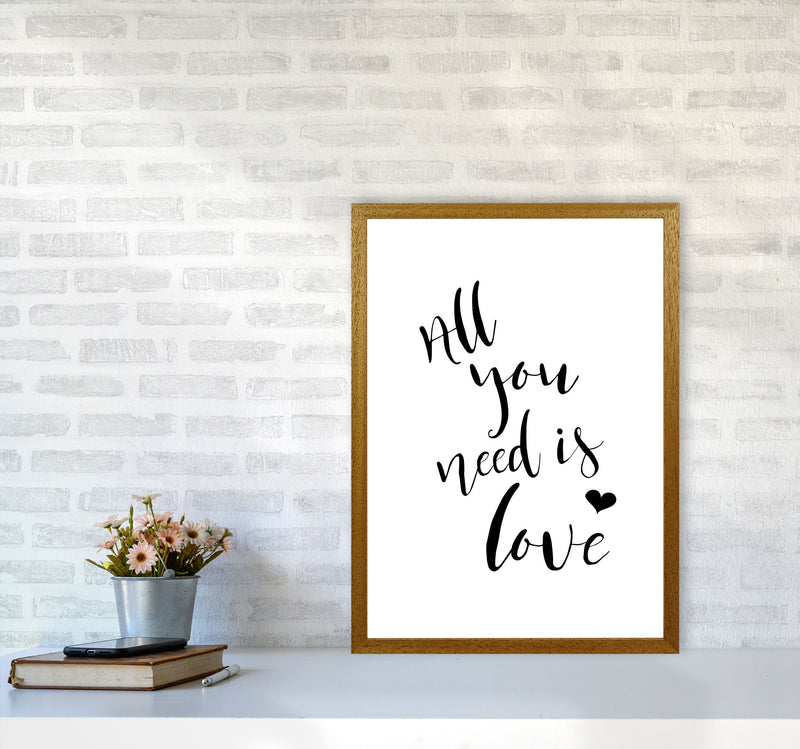 All You Need Is Love Framed Typography Wall Art Print A2 Print Only