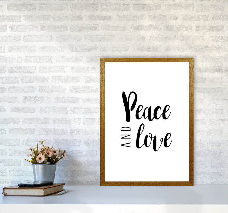 Peace And Love Framed Typography Wall Art Print A2 Print Only