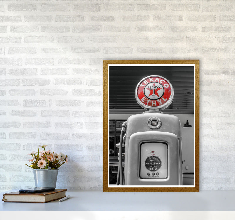 Texaco Gas Pump Modern Print A2 Print Only