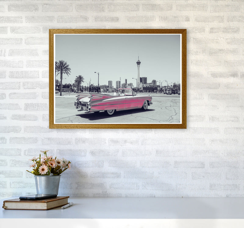 Retro Pink Car Modern Print A2 Print Only