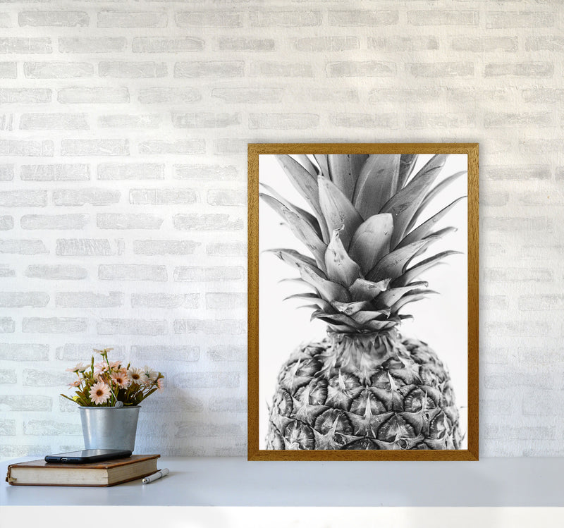 Black And White Pineapple Modern Print, Framed Kitchen Wall Art A2 Print Only