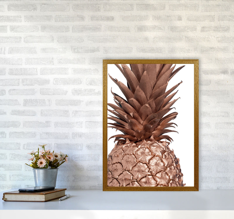 Rose Gold Pineapple Modern Print, Framed Kitchen Wall Art A2 Print Only