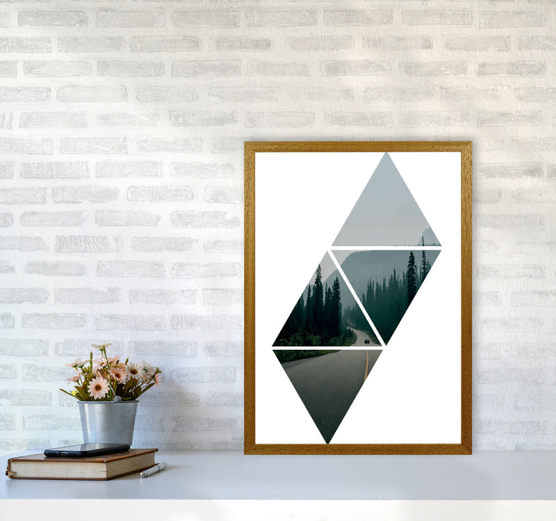 Abstract Triangles And Forest Modern Print A2 Print Only