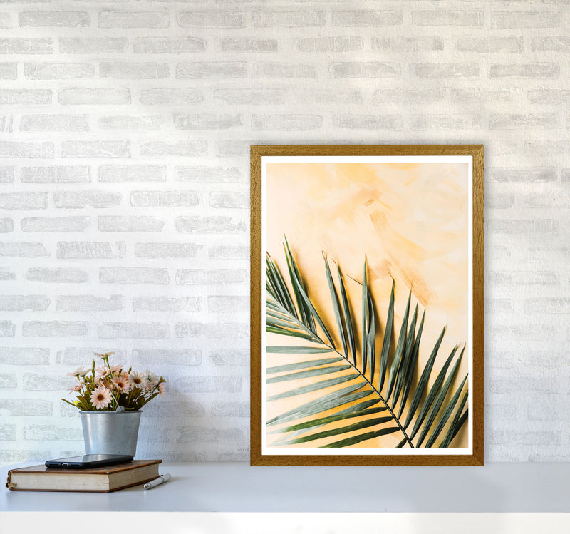 Palm Leaf Yellow Modern Print, Framed Botanical & Nature Art Print A2 Print Only