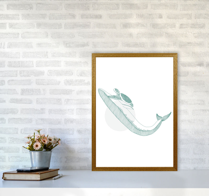 Marine Animals Whale And Turtle Modern Print Animal Art Print A2 Print Only
