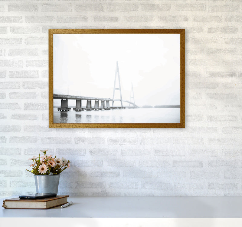 Minimal Grey Bridge Modern Print A2 Print Only