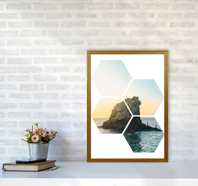Abstract Hex Island And Sea Modern Print A2 Print Only