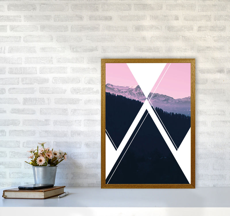 Abstract Pink Mountain Modern Print A2 Print Only