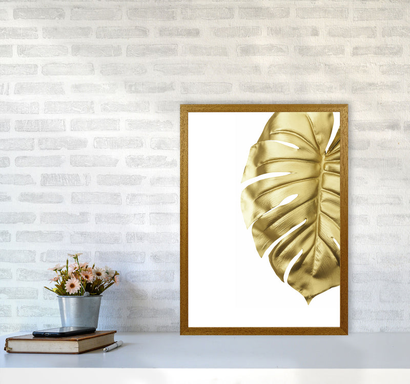 Gold Monstera Modern Print, Framed Botanical & Nature Art Print A2 Print Only