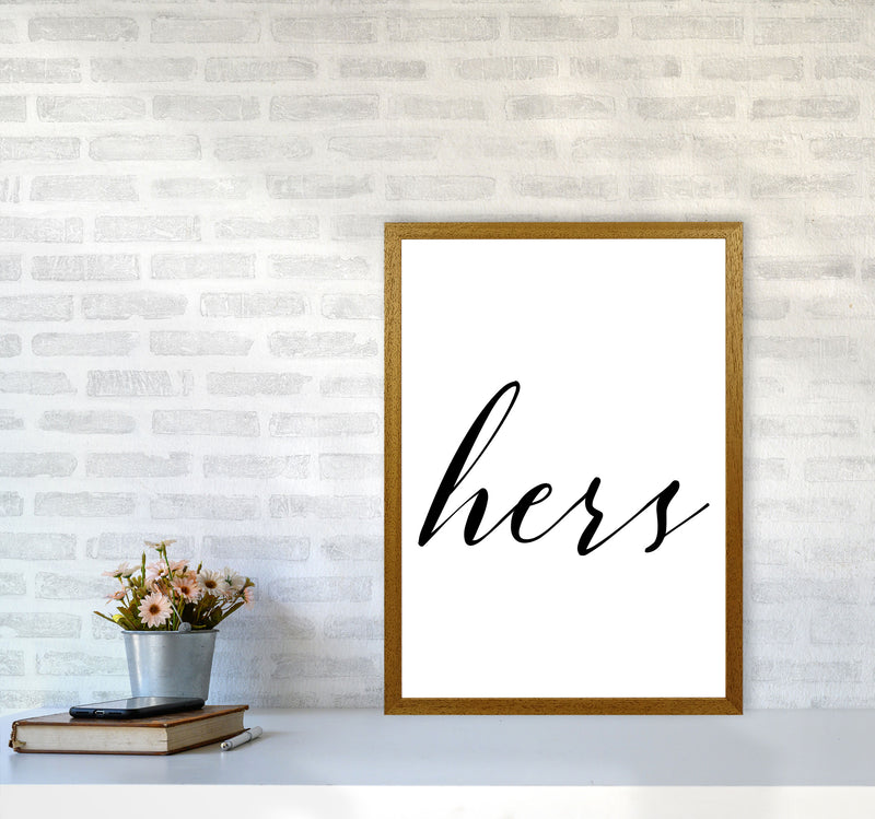 Hers Framed Typography Wall Art Print A2 Print Only