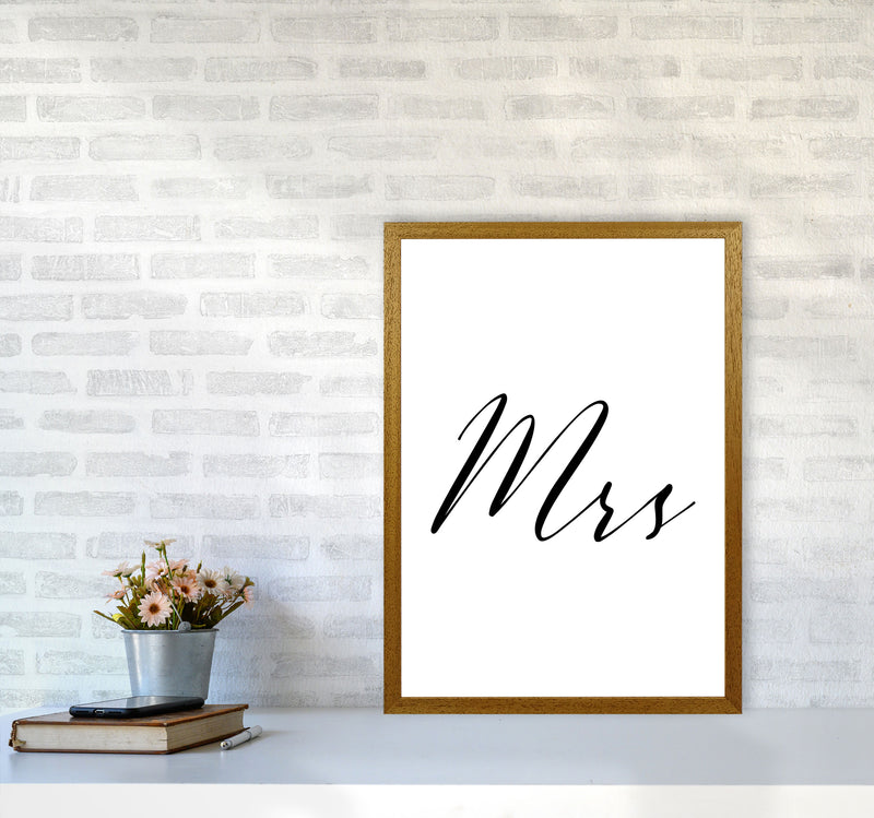 Mrs Framed Typography Wall Art Print A2 Print Only