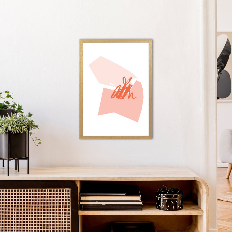 Pink And Coral Palette Shapes  Art Print by Pixy Paper A2 Print Only