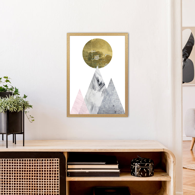 Luna Gold Moon And Mountains  Art Print by Pixy Paper A2 Print Only
