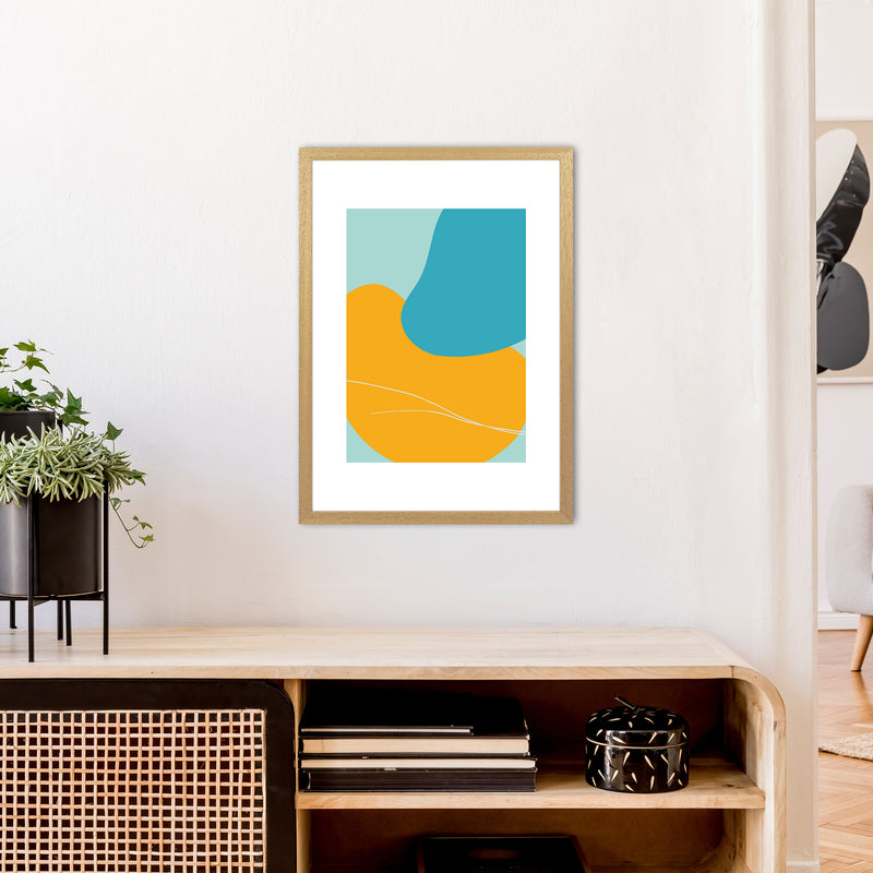 Mita Teal Bold Abstract N20  Art Print by Pixy Paper A2 Print Only