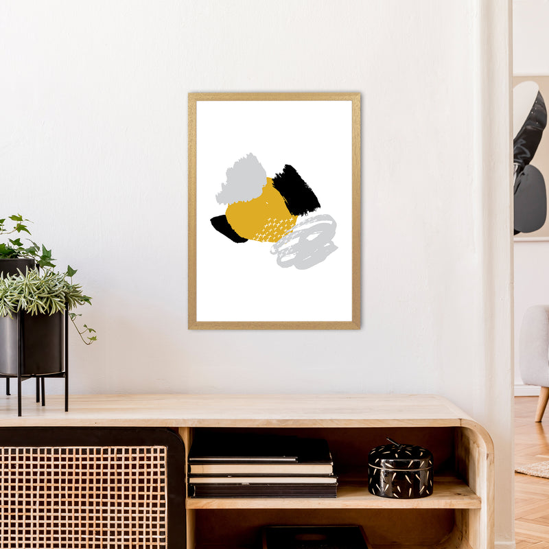 Mismatch Mustard And Black  Art Print by Pixy Paper A2 Print Only